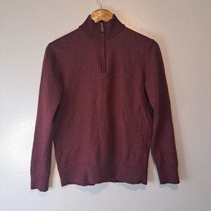 Untuckit Men’s 1/4 Zip Sweater 100% Merino Wool Pullover Size M